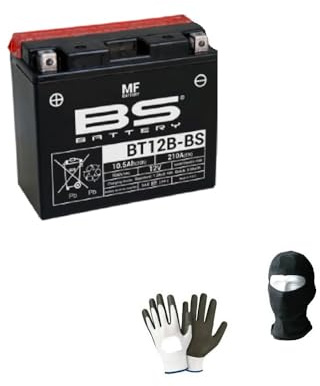 Compatible avec Yamaha FZ6 N,NS,S2(RJ07/RJ14) 600 ANNÉE 2004 al 2008 Batterie YT12B-BS BS BT12B-BS DÉJÀ PRÊTE ET CHARGÉE pour L'UTILISATION 10AH AMPÈRE 12 Volts 150X69X130MM Batteries