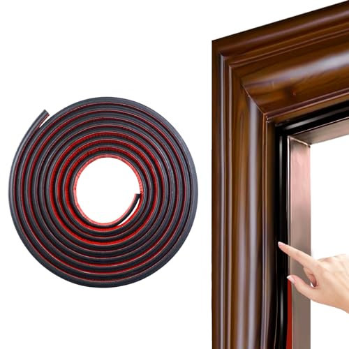 ZephyrCraft Set di 2 nastri di tenuta 6 m, autoadesivi per porte e finestre, guarnizione per porte e finestre, efficace paraspifferi, isolamento acustico e anti-collisione (nero)