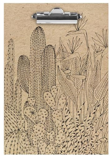 Clairefontaine 116054C - Un Porte-Bloc 23x33 cm en Carton - Motif Nature finition kraft - Support pour réunion - Collection Le Cerisier Blanc