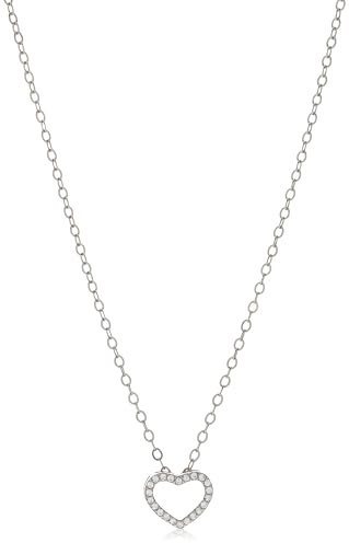 Beneto Halskette Charming Silver Necklace with Zircons AGS1283 / 47L (Kette, Anhänger) sBE1292, Estándar, Nicht-Edelmetall, Kein Edelstein