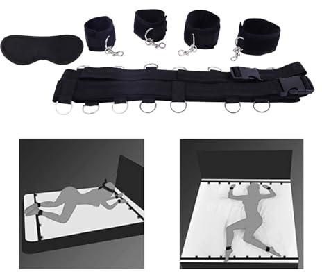 Handschellen Sex Bett, WUUDOA Bett Fesseln für Sex Handschellen Fußfesseln, Handcuffs for Bed, BDSM Sex Bondage, Sexspiele für Paare Sex, die Frau Extrem, Sex Toy Set, Sexspielzeug-sets