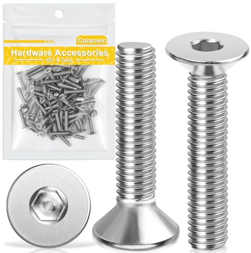 Caianwin 100 Stk M4 x 20mm Senkkopfschrauben Edelstahl DIN 7991 Senkkopf Innensechskant Senkschrauben Metrisches Regelgewinde Schrauben