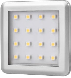 ledomec LED Aufbau Möbel/Unterbauleuchte SQUARE silber 12V 1,5W (silber, warmweiß (3000K))