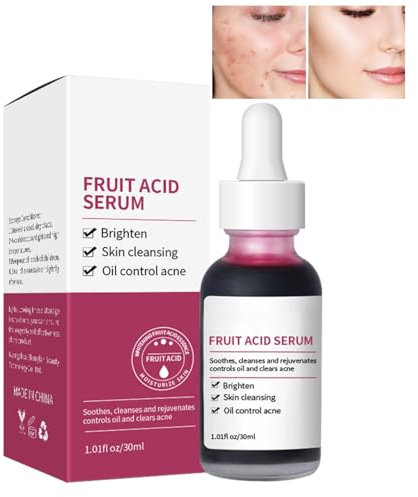 Fruchtsäure Peeling Solution, Anti Aging Gesichtsserum für Akne Neigender Haut mit Centella und Hyaluronsäure, Minimierte Poren, Peeling Lösung gegen Unreinheiten, Pickel, Mitesser (1 Stück)