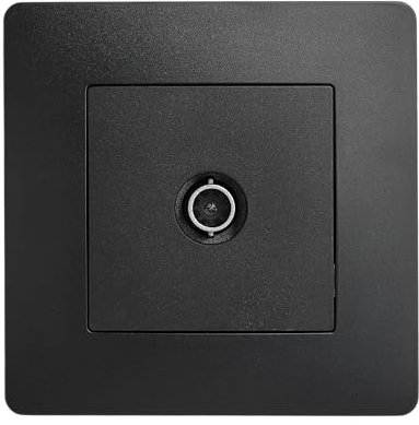 DEBFLEX - Caly - Prise TV Murale - Connexion TV ou Décodeur TNT - ABS - Installation Encastrée - Dispositif Complet avec Plaque de Finition - Noire - 85 x 85 x 40 mm