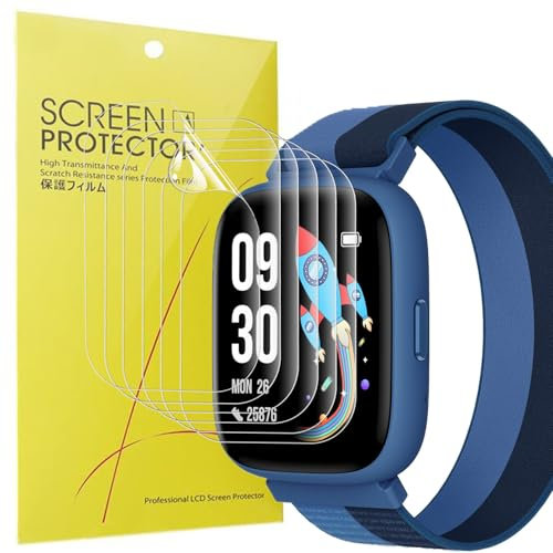 Blueshaweu Schutzfolie Kompatibel mit BIGGERFIVE BRAVE 2 Smartwatch 1,8‘’, HD klar Flexible TPU Displayschutzfolie [6 Stück] Kompatibel für BIGGERFIVE BRAVE 2 Smartwatch (transparent)