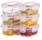 GARUET Lot de 6 petits récipients hermétiques en verre de 130 ml - Passent au micro-ondes et au lave-vaisselle - Parfaits pour les collations, les sauces (N-Rose)