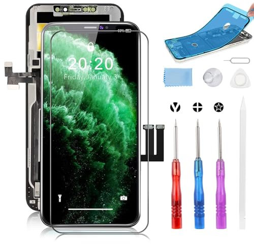Moautodc Display für iPhone 11 Pro Bildschirm Ersatz 5.8 11 Pro LCD Display FHD 3D Touchscreen Digitizer Rahmen Montage und Reparaturkit (Modell A2160, A2217, A2215)