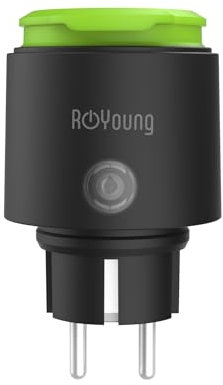 ROYOUNG WLAN Steckdose Outdoor IP44 Smart Zeitschaltuhr Aussenbereich 2,4GHz 16A mit Strommessung Kompatibel mit Alexa/Google Home, Stromverbrauch Messen, Sprachsteuerung, APP Fernsteuerung