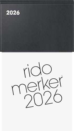 rido/idé Vormerkbuch Mod. Merker 2026 | 108×201 mm, Kunststoff, schwarz