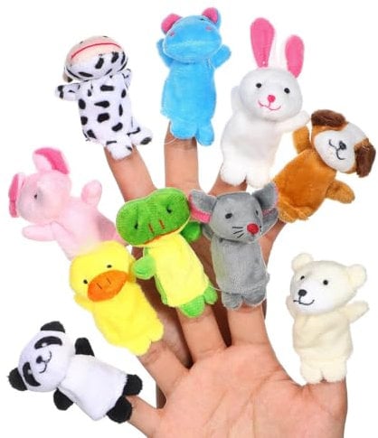 NHQZ FingerPuppen Set,10 Stück Finger Plüschtier Kinder,Kleine Tier Fingerspielzeug,Handpuppen für Kinder für Ostern Geburtstag Weihnachten Party Geschenke