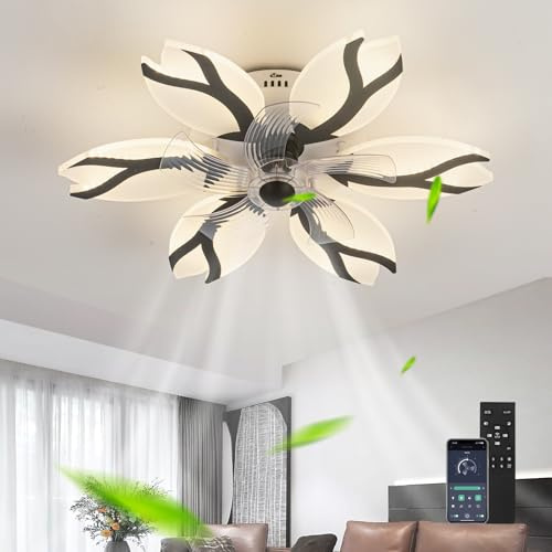 Salon Ventilador De Techo Con Luz Dimmable Lampara Ventilador Techo 6 Velocidades Reversible Smart Ceiling Fan Light And Remote Control App Plafones De Techo Modernos Infantil Dormitorio Brillante