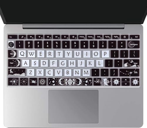 Cute Keyboard Cover for Microsoft Surface Laptop Go / 2/3 12.4, Big Letter Designs Protective Keyboard Skin, Sun and Moon
