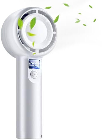 Walopola Portable Handheld Fan - Personal Cooling Hand Held Fans,Cool Gadgets Battery Operated with 5 Speeds, Quiet Digital Display Air Cooler for Camping Travel Accessories