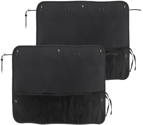 Protège Vitre de Voiture,2 Protections Solaires Latérales avec Poches de Rangement | Protection UV avec 7 Ventouses pour Sécurité, Camping et Intimité
