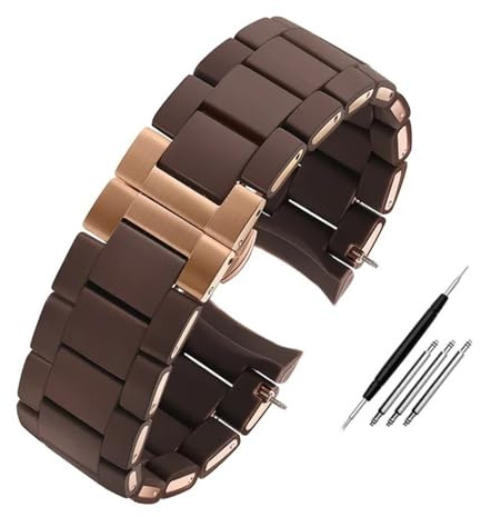 WUWMTUTCK Cinturino for orologio in acciaio inossidabile rivestito in silicone 20mm 23mm Nero Bianco Uomo Donna Cinturino adatto for Armani AR5890/5891/5906/5921