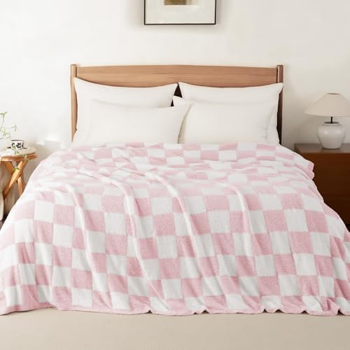 Whale Flotilla Leichte Kuscheldecke Moderne Sofadecke für Sommer, Rosa | 150x200 cm Atmungsaktive Weiche Luxuriöse Tagesdecke aus Mikrofaser, Zarte Kuschelige Wohndecke für Bett und Sofa