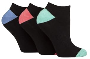 Glenmuir Womens Cushion Bamboo Sports Trainer Socks Pack of 3