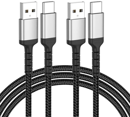 ADILIFT USB C Kabel 1m 2 Stück 60W Geflochten Schnellladekabel | 3A USB A auf USB C Datenkabel für iPhone 17/16 Pro Max, Samsung S25/S24, MacBook Pro/Air, Huawei P80, Pixel