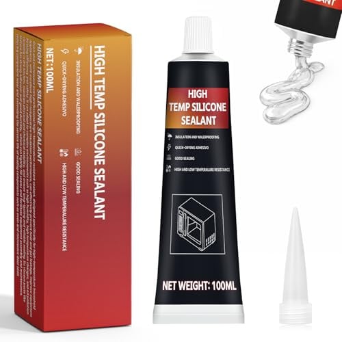 INNOVAYOU 100ml Trasparente Colla Alte Temperature, Temperature 300 gradi Celsius, Impermeabile e resistente all'olio, Ideale per Porta Forno, Forno Microonde, Stufa, Camino