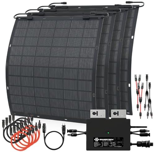 Solarway® 900W Balkonkraftwerk 800W komplett Steckdose - flexible 225W Solarmodule - Solaranlage Komplettset - keine Halterung nötig, Kabelbinder inklusive