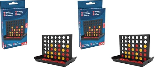noris Spieleklassiker 4-er Reihe – Strategiespiel für unterwegs, beliebter Klassiker im Reiseformat, vertikales Steckspiel für Zwei Spieler, Denkspiel für Kinder, Logikspiel, ab 4 Jahren