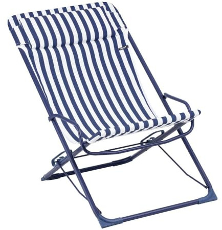 Lafuma MOBILIER - Klappbarer Schaukel-Liegestuhl - Transaswing - Airlon - Blau Rayure Indigo LFM5394_A003-5 Jahre Garantie