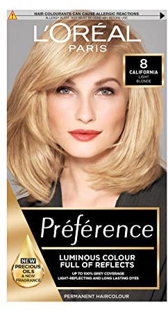 L'Oreal Paris Preference - Tinte para el cabello, color 8 California Natural Rubio claro