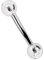 Titan Piercing Schmuck Banane in 1,6 x 8 mm mit 2 klaren Steinkugeln in 5 mm
