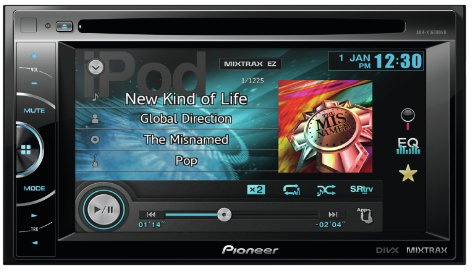 Pioneer AVH-X1600DVD - Reproductor de DVD con pantalla táctil de 6.1 (MIXTRAX EZ, control directo de iPod/iPhone, entrada auxiliar y USB, modo AppRadio y MirrorLink), negro