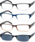 Eyekepper 4er-pack Damen und Herren Rechteckige Lesebrille mit Federscharnieren und sonnen schützt Gläser +1.75