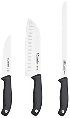 3 Claveles EVO Set Cuchillos, Acero, 1 cm