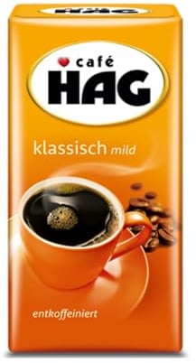 Café HAG Filterkaffee Klassisch Mild, helle Röstung, Kaffee gemahlen & entkoffeiniert, geröstet in Deutschland, ideal für Filterkaffeemaschine & French Press, 500 g