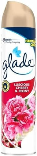 Glade - Ambientador Aerosol, eliminación de malos olores, hasta 7 horas de fragancia Flor Peonía y Cereza, con aceites esenciales, 1 unidad - 300ml