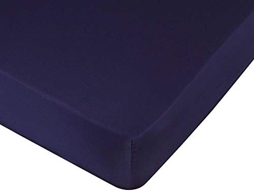 Tommy Hilfiger Percale Fitted Sheet, Navy Bedding: Fitted Sheet, Double 140x200cm