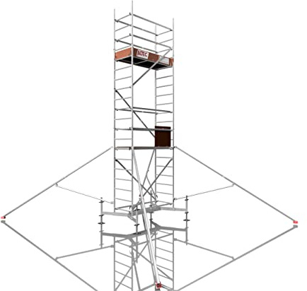 ALTEC Rollfix 1.0 600 | 6m AH | hvst. Fußplatten | teleskopierbare Traverse | Dreieckausleger | Made in Germany | TÜV | belastbar 200kg/m² | Alu | Norm - DIN EN 1004-1 | Baugerüst | Fahrgerüst