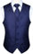 HISDERN Anzugweste für Herren Marineblau Paisley Hochzeit Weste Krawatte Einstecktuch Taschentuch Jacquard Weste Herren Anzug Set Elegant XL