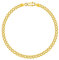 PLANETYS - Bracelet Argent 925/1000 Plaqué Or Jaune 18 Carats Maille Gourmette Plate Diamantée Largeur: 3.3 mm