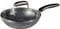 24cm Frying Pan with Lid Black Granite Marble Coated Non Stick Pan for Gas, Electric & Induction Hob (24 cm Granite)