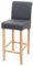 Barhocker HWC-C33, Barstuhl Tresenhocker, Holz MVG-Zertifiziert - grau matt, helle Beine, Kunstleder
