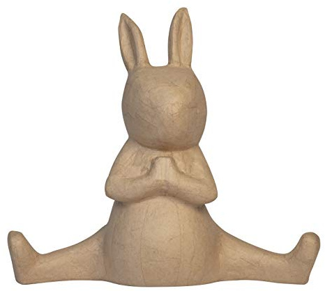 Décopatch LA021C - Figur aus Pappmaché, Kaninchen Yoga, 46x18x41cm, 1 Stück