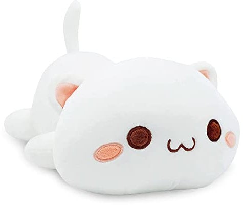 Zaloife Plüschtier Katze, Plush Plüschfigur 40cm, Stofftier Plüsch, Kuscheltier Puppe Geschenk für Kinder(Weiß)