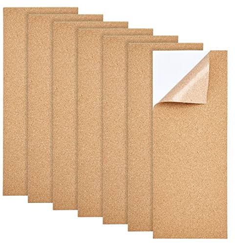 BENECREAT 7 Blatt 35x14 cm Selbstklebende Korkplatten Korkfliesen 1 mm Dicke Korkmatten Für Untersetzer Und Heimwerker