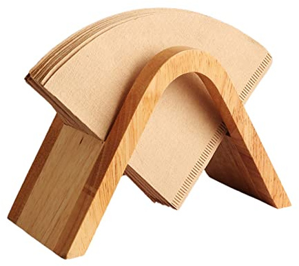Ecoticfate Kaffeefilterhalter Holz Filtertütenhalter Stehend Fächerförmige Kaffeefilterhalter Halter Spender Kaffeefiltertütenspender Filtertütenspender Kaffee Filtertüten Spender