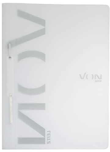 VON Leitz 10er Pack Schnellhefter A4, PP Kunststoff, Für 100 Blatt, Leichter Softcover-Ordner, Mit modernem VON-Aufdruck, Für Schule & Zuhause, Weiß, 46790001