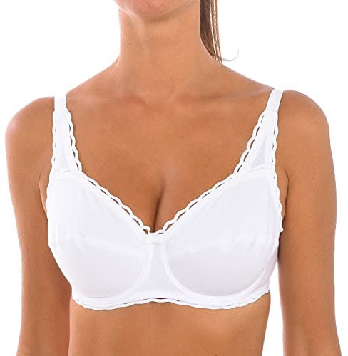 Playtex Reggiseno con Ferretto Criss Cross Cotone Bio Donna x1, Bianco, 40/6B