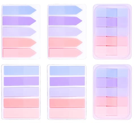 AIEX 600pcs Index Tabs Flags, Self-Adhesive Sticky Tabs Page Tabs Writable Book Markers Page Flags for Reading Index, File Folders, Book Notes - Easy to Remove (Pink Purple Color)