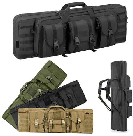 Waffentasche Gewehrtasche, 93cm/108cm/118cm Taktische Gewehrfutteral Doppel Gewehrtasche,Wasserdichte Wanderrucksack Jagdausrüstung Langwaffentasche Langwaffenfutteral Rucksack für Jagd und Schießen