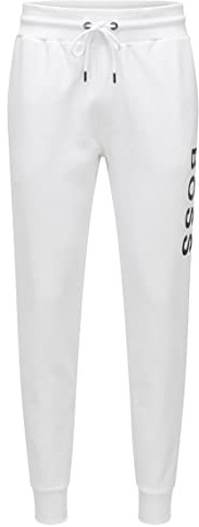 BOSS Herren Skedigital ZA Regular-Fit Jogginghose aus Bio-Baumwolle Weiß L