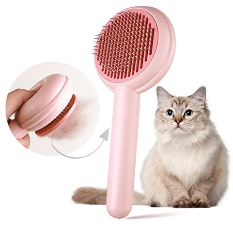 Cat Brush Cat Comb, Baytion Dog Brush Cat Grooming Brush for Short Long Hair Haired Cats Puppy Kitten, Self-cleaning Massage Combs to Remove Loose Undercoat, Mats, Tangled Hair and Shed Fur